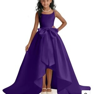 Elegant Flower Girl Kids Dress Royal Blue Size 8